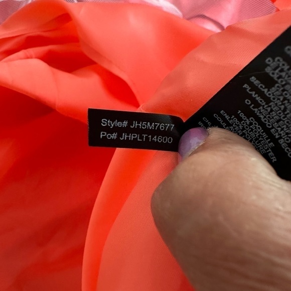 Jessica Howard coral pink polka dot dress tone on tone size 14 - Picture 8 of 8